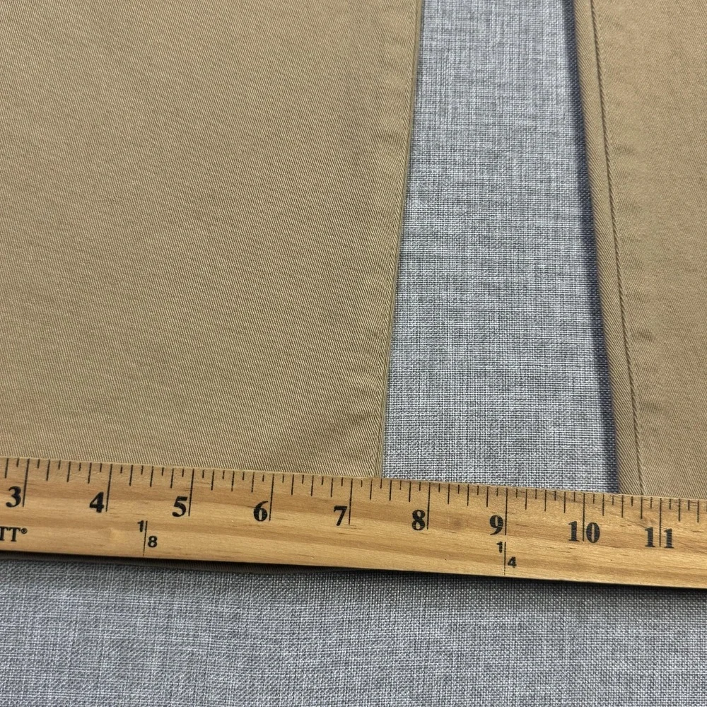 Ash & Erie Chino Pants Mens 35x28 Beige Cotton Spandex Stretch Flat Front